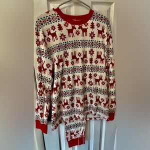 Hanna Andersson Red and White Reindeer Pajama Set